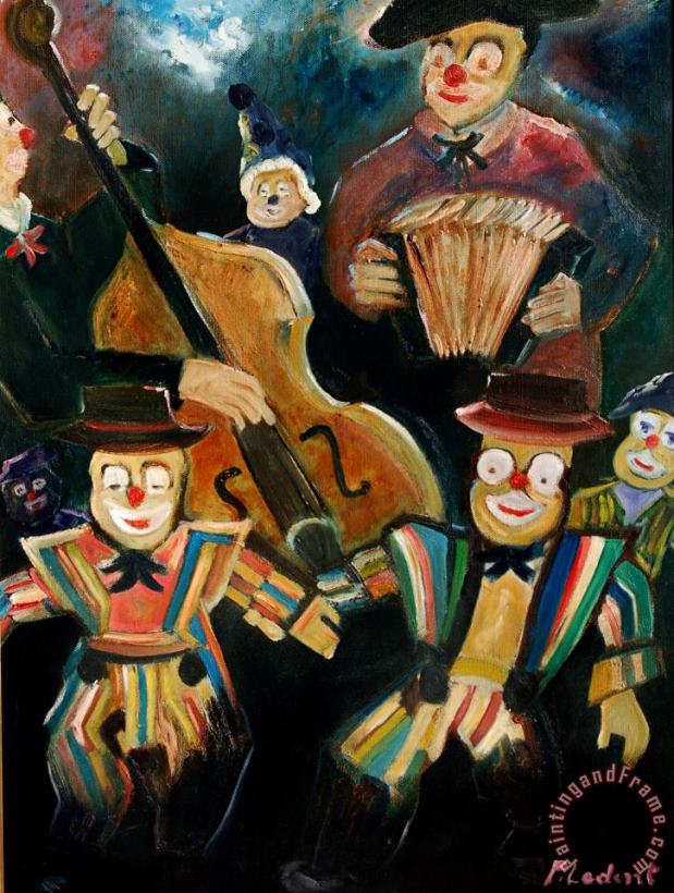 Clowns painting - Pol Ledent Clowns Art Print
