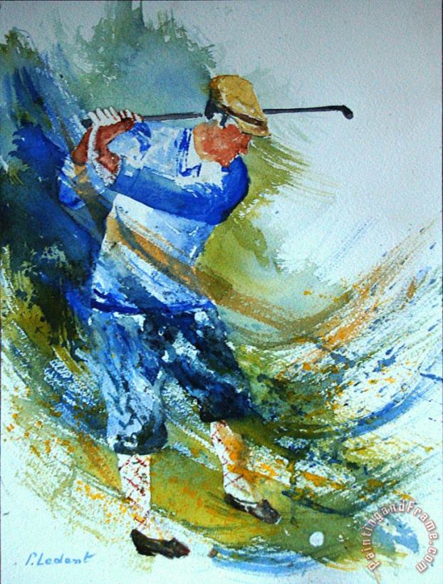 Golf Player painting - Pol Ledent Golf Player Art Print