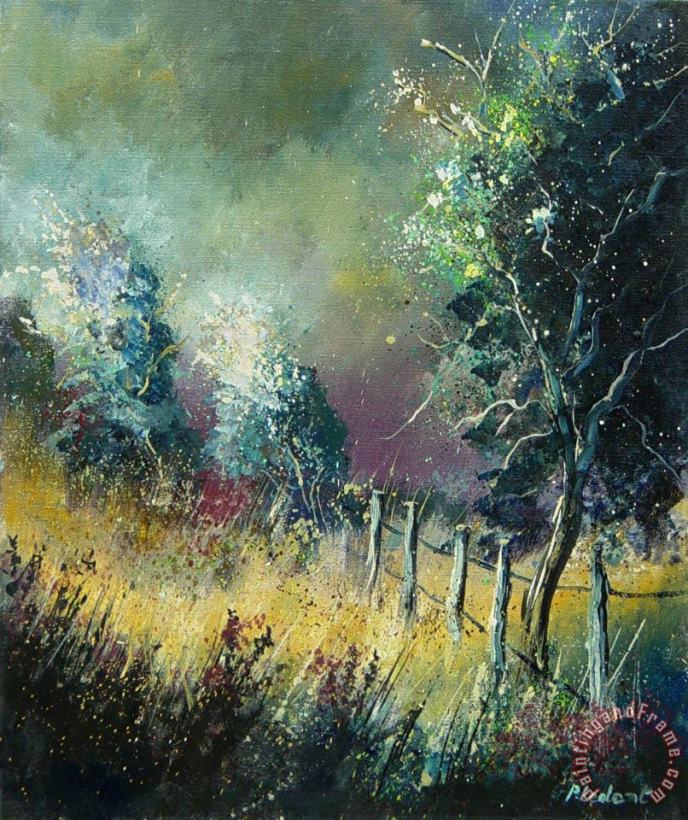 Light on trees painting - Pol Ledent Light on trees Art Print