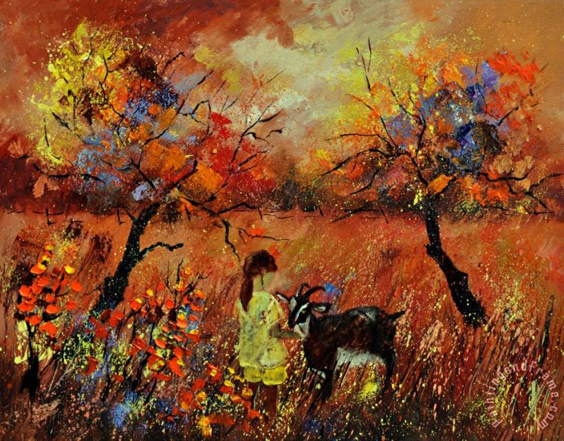 Pol Ledent Meeting In An Orchard Art Painting