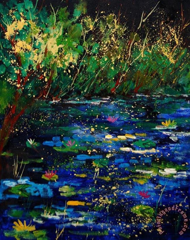 Pond 459030 painting - Pol Ledent Pond 459030 Art Print