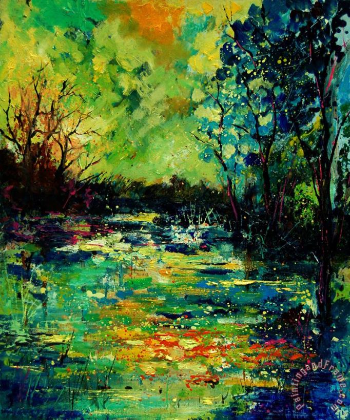 Pond 560120 painting - Pol Ledent Pond 560120 Art Print