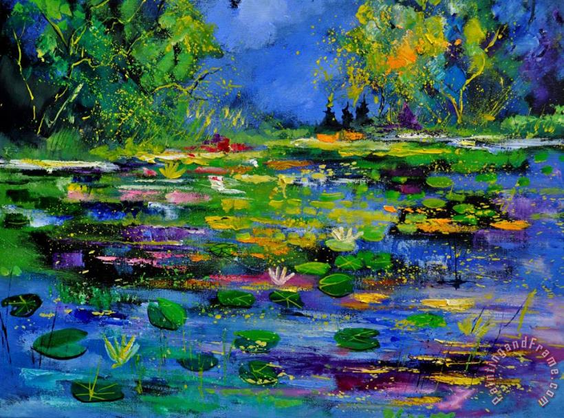Pond 791180 painting - Pol Ledent Pond 791180 Art Print