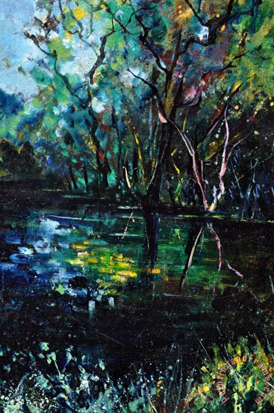 Pond 944 painting - Pol Ledent Pond 944 Art Print