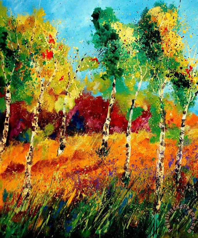 Poplars '459070 painting - Pol Ledent Poplars '459070 Art Print