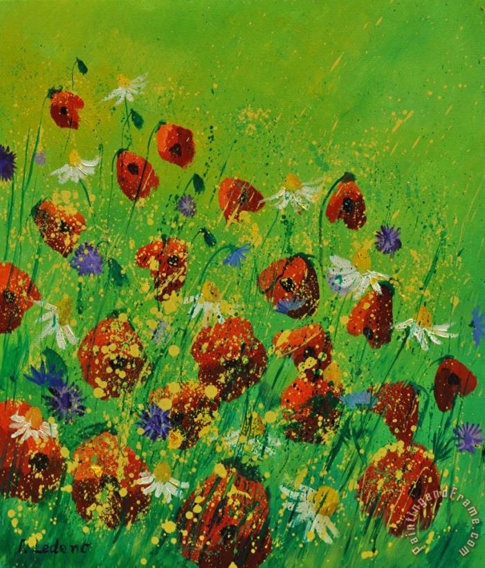 Poppies 670170 painting - Pol Ledent Poppies 670170 Art Print