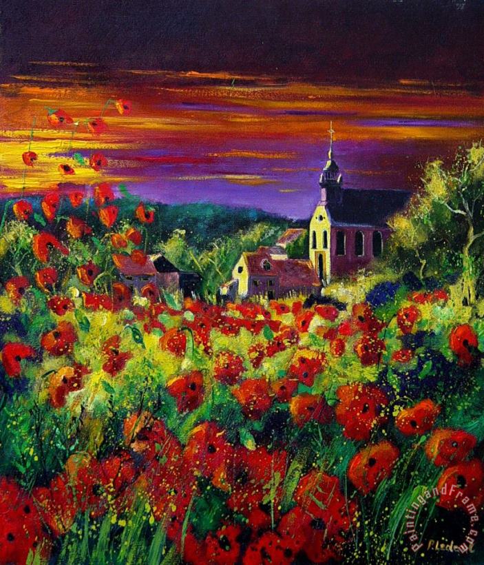Poppies in Foy painting - Pol Ledent Poppies in Foy Art Print