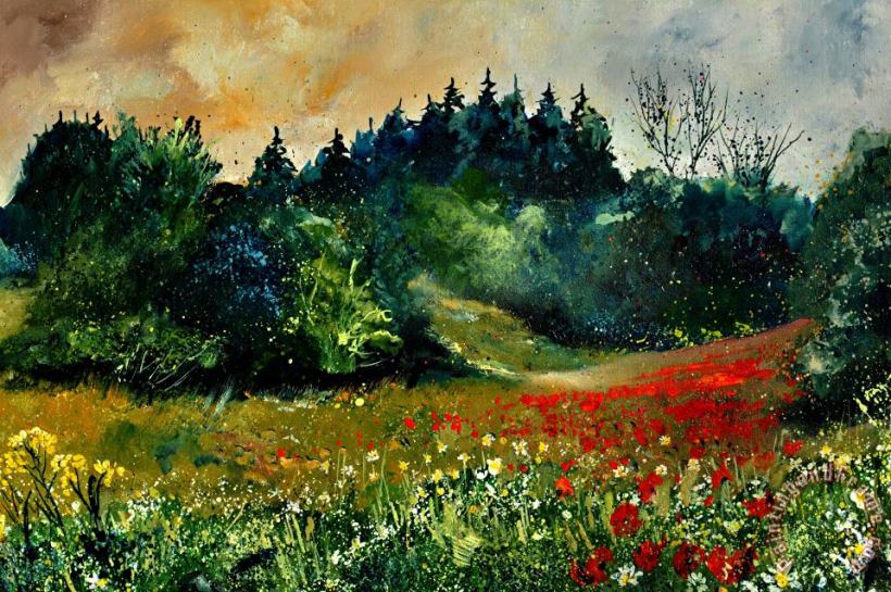 Pol Ledent Poppies in Houroy Art Painting