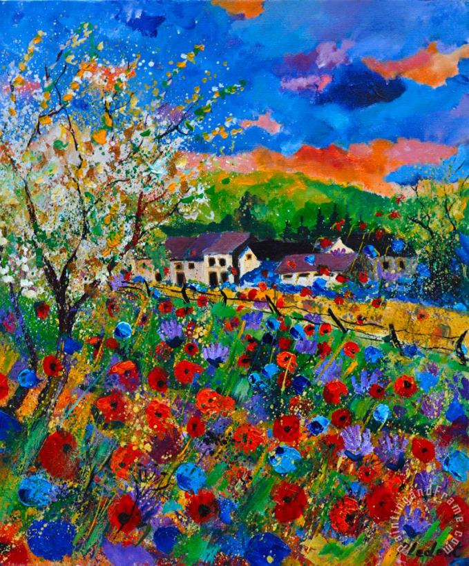 Pol Ledent Poppies in Sorinnes Art Painting