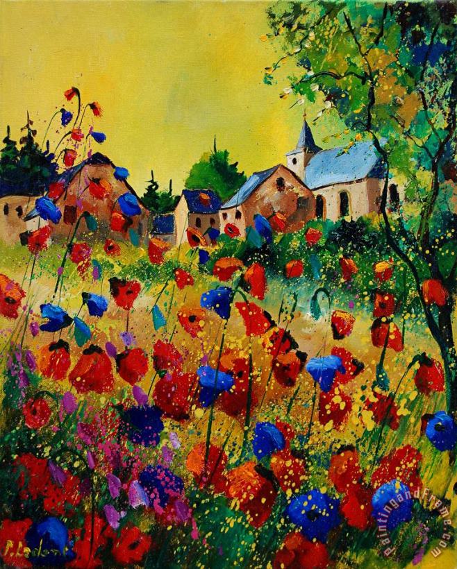 Pol Ledent Poppies Sosoye Art Painting