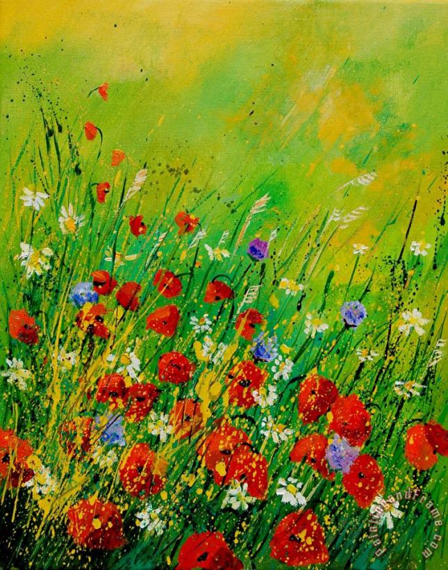 Red Poppies 450708 painting - Pol Ledent Red Poppies 450708 Art Print