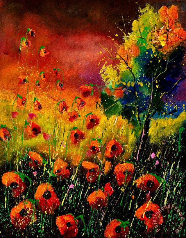 Red Poppies 451130 painting - Pol Ledent Red Poppies 451130 Art Print