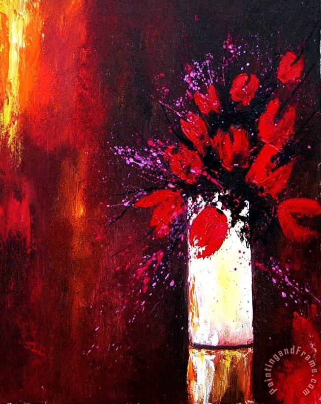 Pol Ledent Red Tulips Art Painting