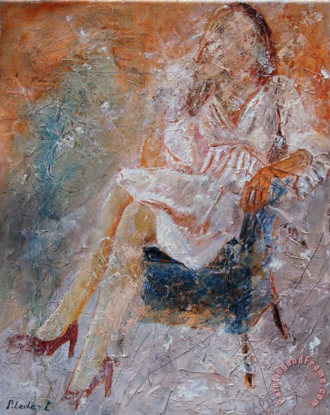 Pol Ledent Sitting Young Girl Art Painting
