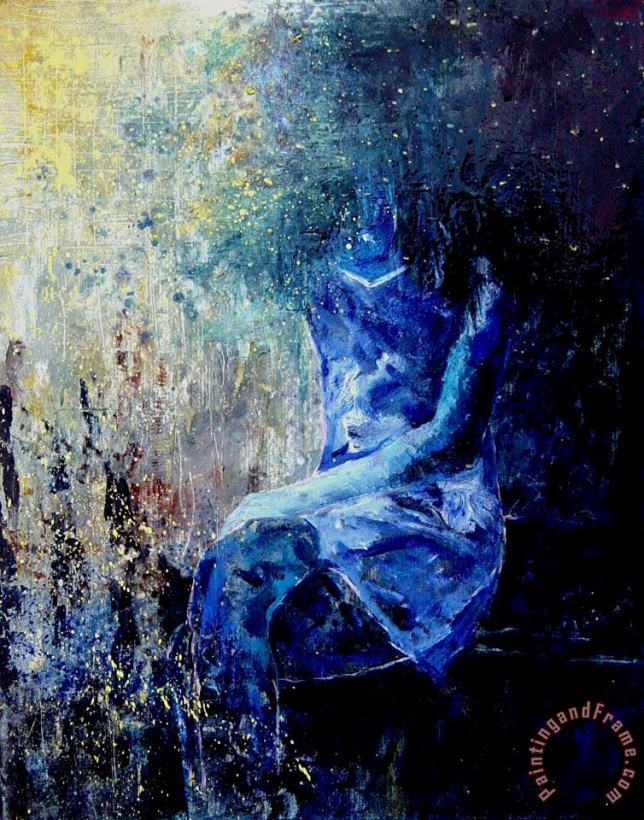 Sitting Young Girl painting - Pol Ledent Sitting Young Girl Art Print