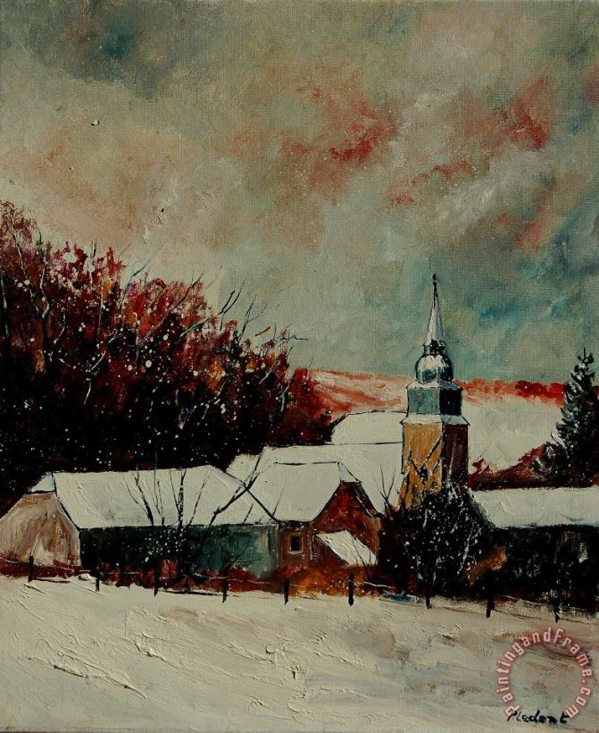 Winter Landscape painting - Pol Ledent Winter Landscape Art Print