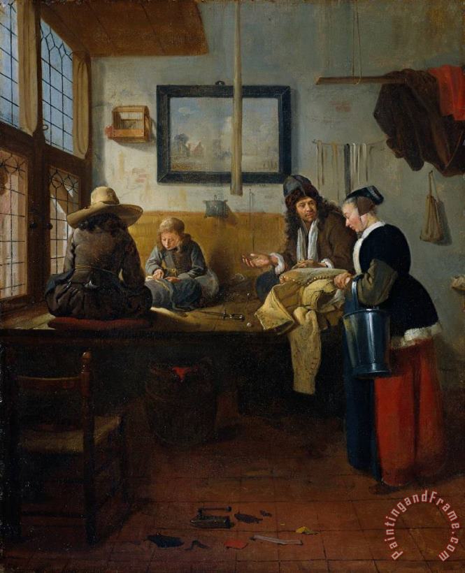 The Tailor's Workshop painting - Quiringh Gerritsz. Van Brekelenkam The Tailor's Workshop Art Print