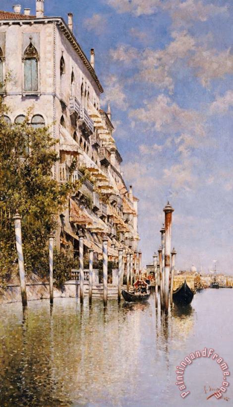 Rafael Senet Along The Grand Canal Art Painting