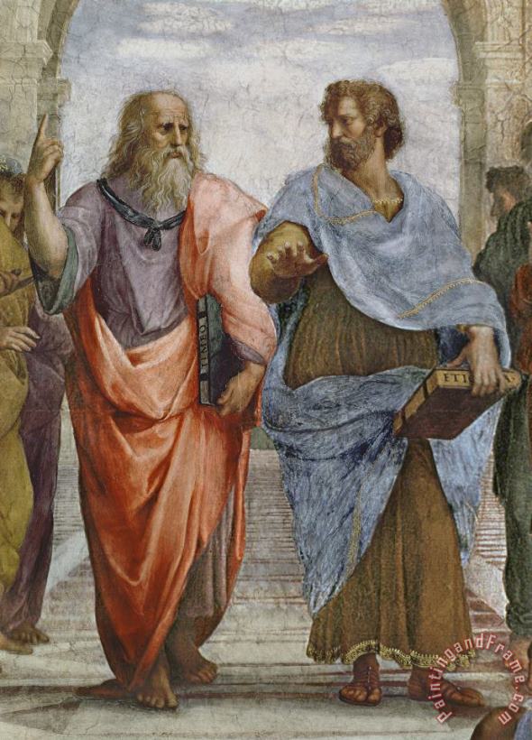 Raffaello Sanzio of Urbino Aristotle And Plato Detail Of School Of Athens Art Painting