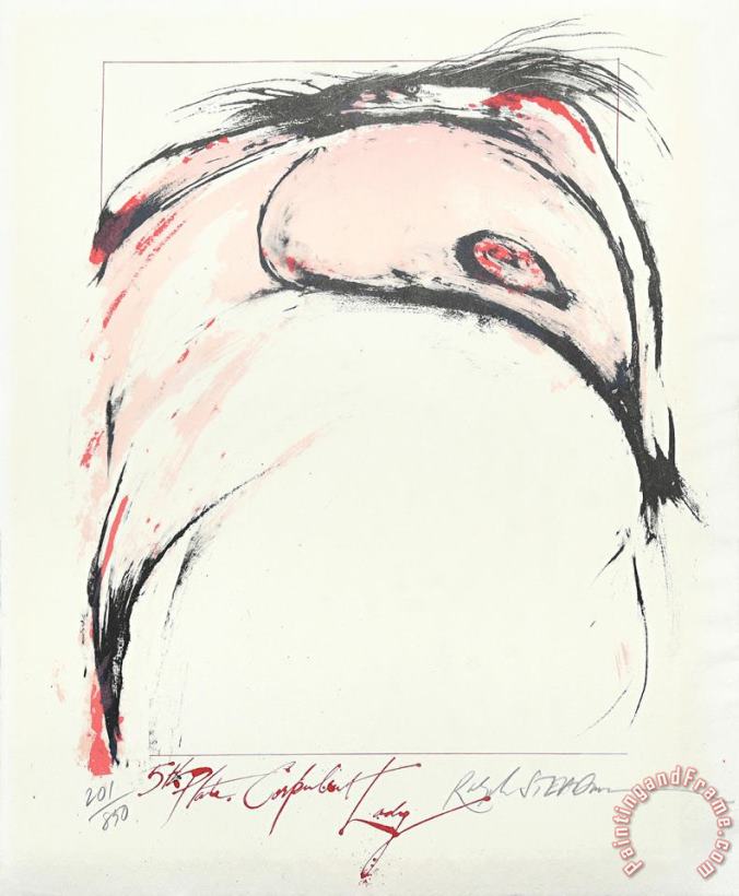 5th Plate. Corpulent Lady., Ca. 1970 painting - Ralph Steadman 5th Plate. Corpulent Lady., Ca. 1970 Art Print