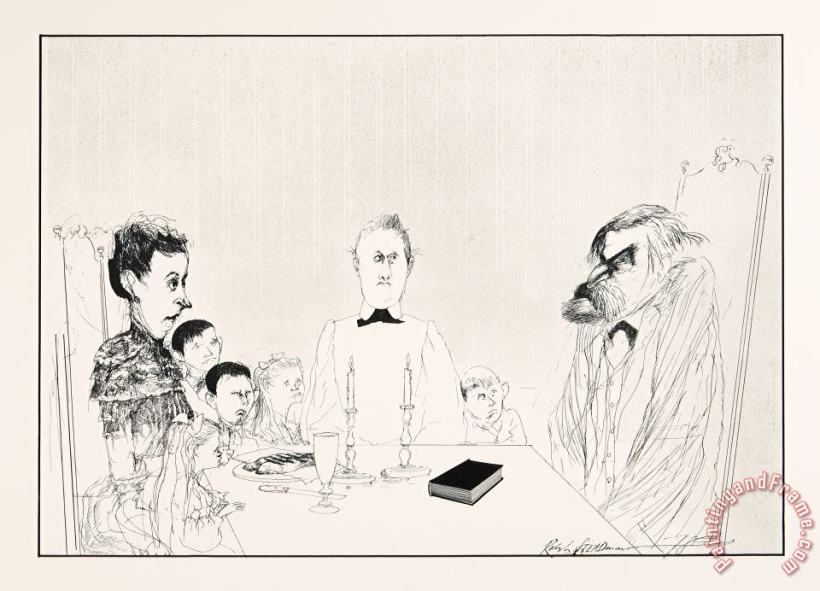 Dinnertime, 1979 painting - Ralph Steadman Dinnertime, 1979 Art Print