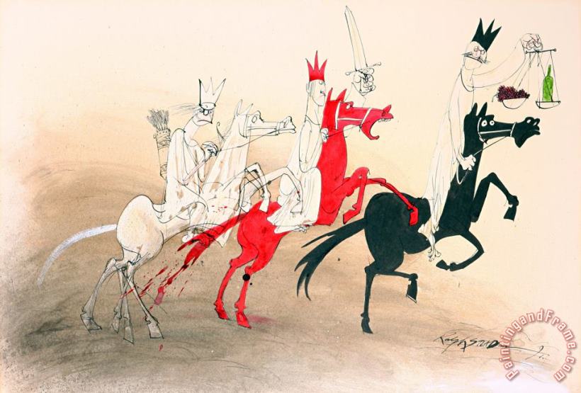 Ralph Steadman Horsemen of The Apocalypse Art Painting