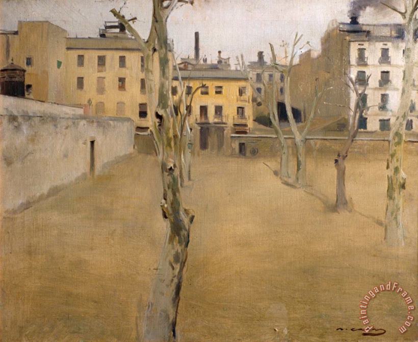 Courtyard of The Old Barcelona Prison (courtyard of The 'lambs') painting - Ramon Casas i Carbo Courtyard of The Old Barcelona Prison (courtyard of The 'lambs') Art Print