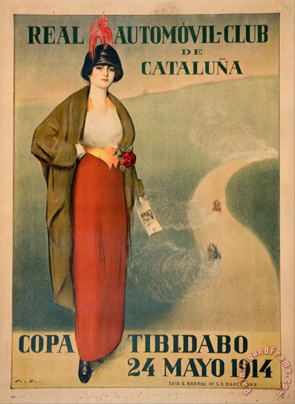Ramon Casas i Carbo Real Automovil Club De Cataluna. Copa Tibidabo Art Print