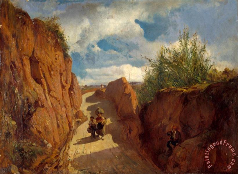 The Path to Granollers painting - Ramon Marti Alsina The Path to Granollers Art Print