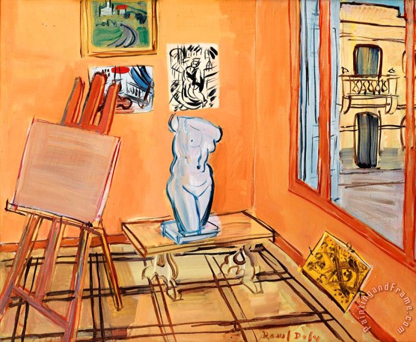 Raoul Dufy Atelier Au Torse Et Au Carton Jaune Art Print