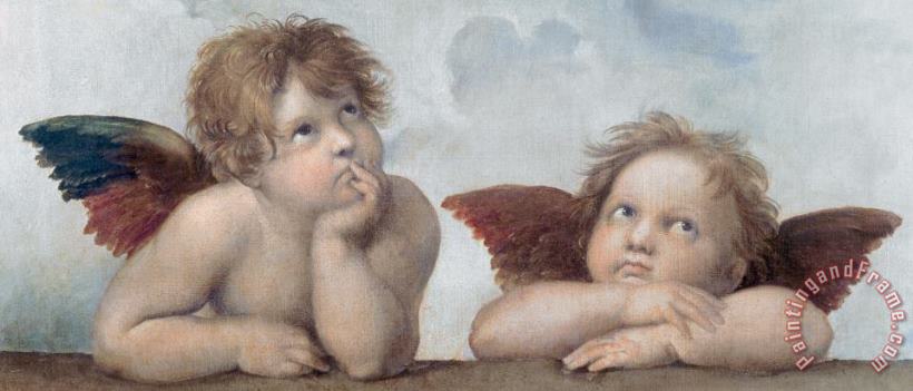 Putti Detail From The Sistine Madonna painting - Raphael Putti Detail From The Sistine Madonna Art Print