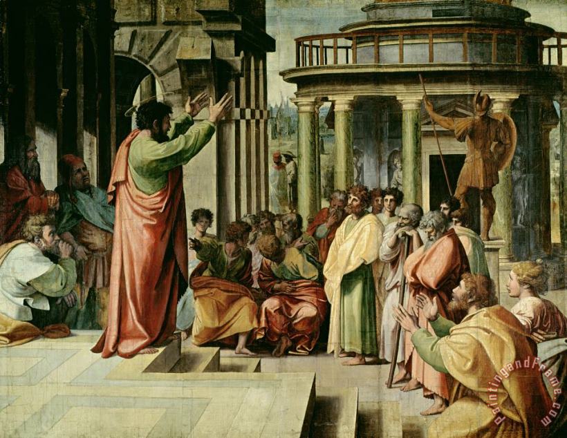 Raphael St. Paul Preaching at Athens Art Print