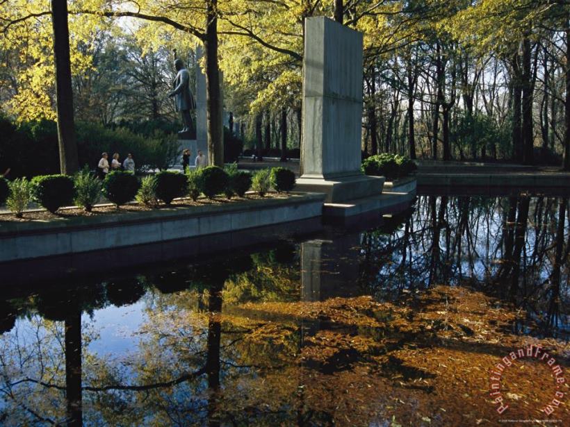 Raymond Gehman Bronze Statue of Theodore Roosevelt Granite Slab And Reflecting Pool Art Print
