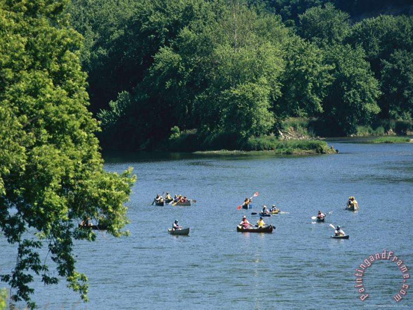 Raymond Gehman Canoeists And Kayakers on The Susquehanna River Art Print