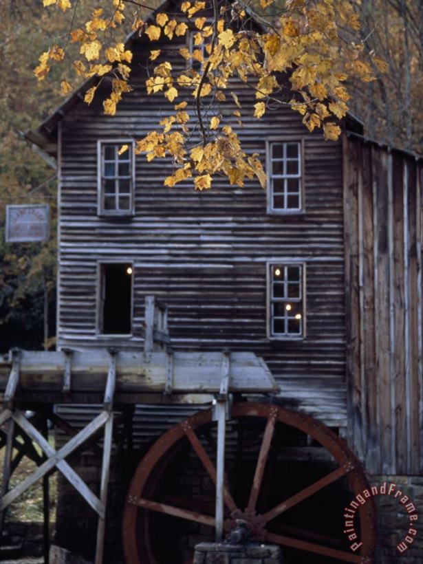 Fully Operational Grist Mill Sells Its Products to Park Visitors painting - Raymond Gehman Fully Operational Grist Mill Sells Its Products to Park Visitors Art Print