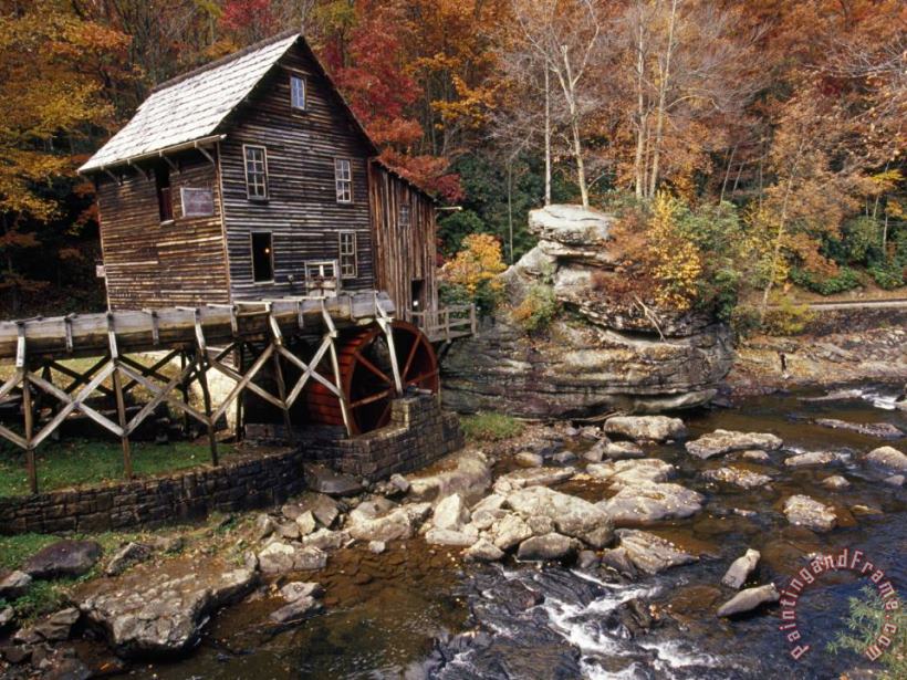 Fully Operational Grist Mill Sells Its Products to Park Visitors painting - Raymond Gehman Fully Operational Grist Mill Sells Its Products to Park Visitors Art Print