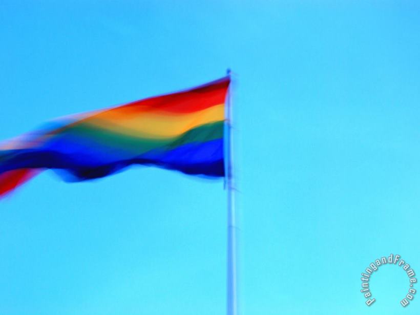 Raymond Gehman Gay Pride Rainbow Flag in Castro Area of San Francisco Art Print