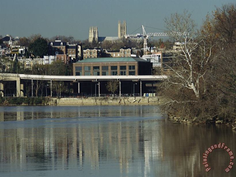 Raymond Gehman Georgetown And National Cathedral Seen From Across The Potomac River Art Print