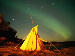 Raymond Gehman Illuminated Teepee Under The Northern Lights