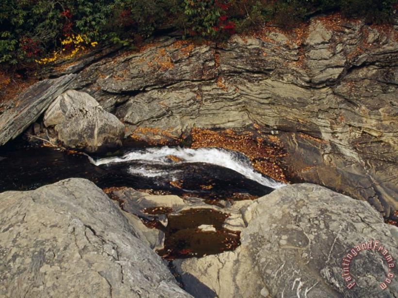 Raymond Gehman Linville Falls Wending It S Way Through a Rocky Course Art Painting