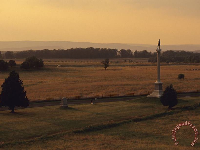 Monuments at Gettysburg National Battlefied painting - Raymond Gehman Monuments at Gettysburg National Battlefied Art Print