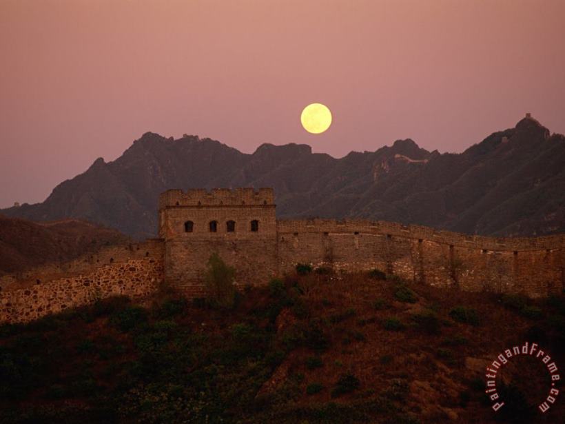Raymond Gehman Moonrise Over The Great Wall Art Print