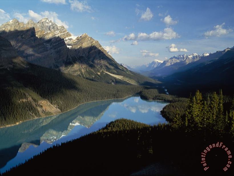 Raymond Gehman Mountain Peaks Reflect in Peyton Lake Banff National Park Alberta Canada Art Painting