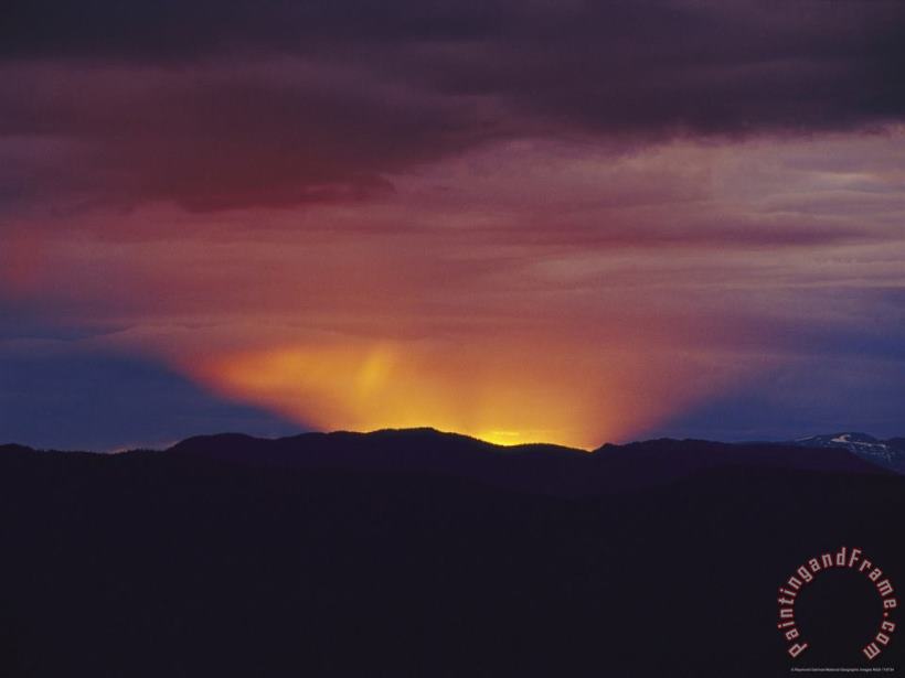 Raymond Gehman Spectacular Sunset Behind The Caribou Mountains Art Print