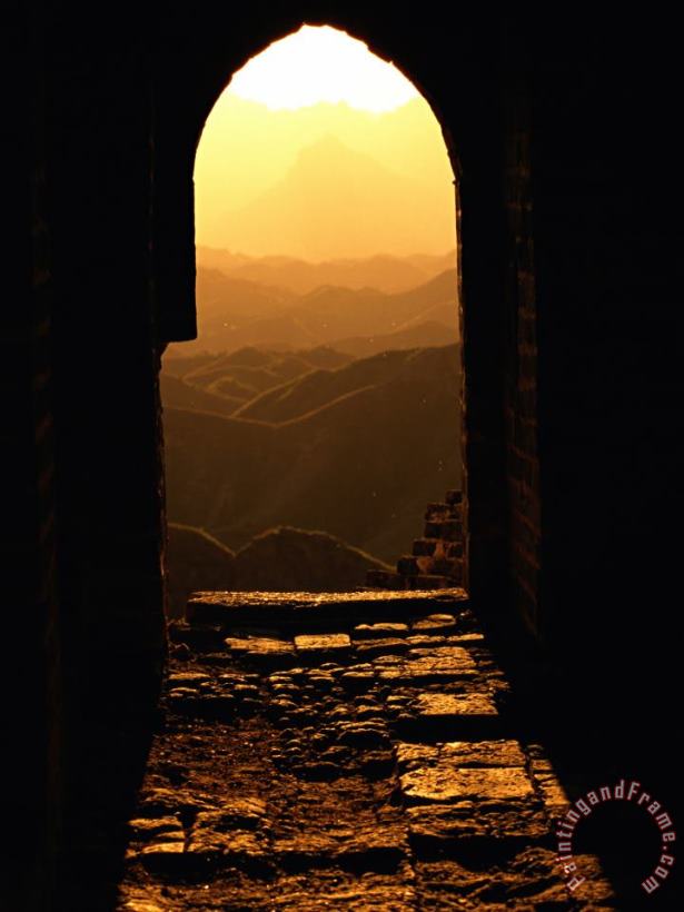 Raymond Gehman Sunlight Streams Through a Doorway in The Great Wall Art Painting