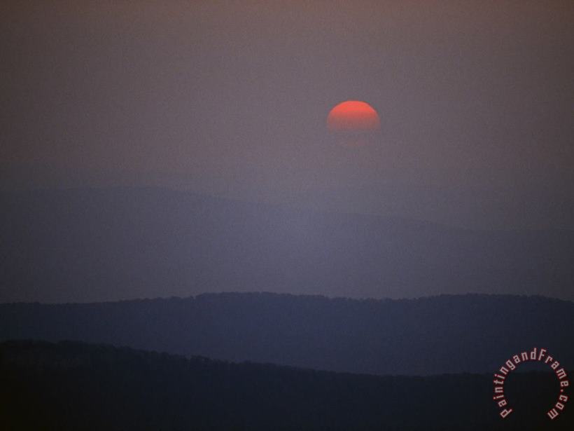 Sunrise Over Allegheny Mountain Ridges painting - Raymond Gehman Sunrise Over Allegheny Mountain Ridges Art Print