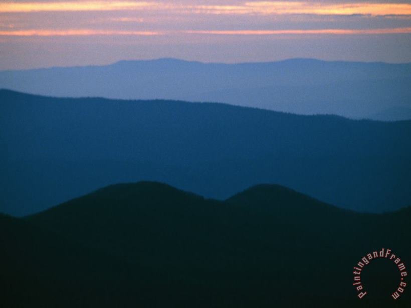 Raymond Gehman Sunset Over The Blue Ridge Mountains Art Print