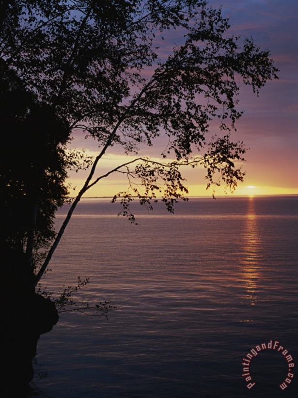 Raymond Gehman The Sun Sets on Lake Superior in The Apostle Islands Art Print