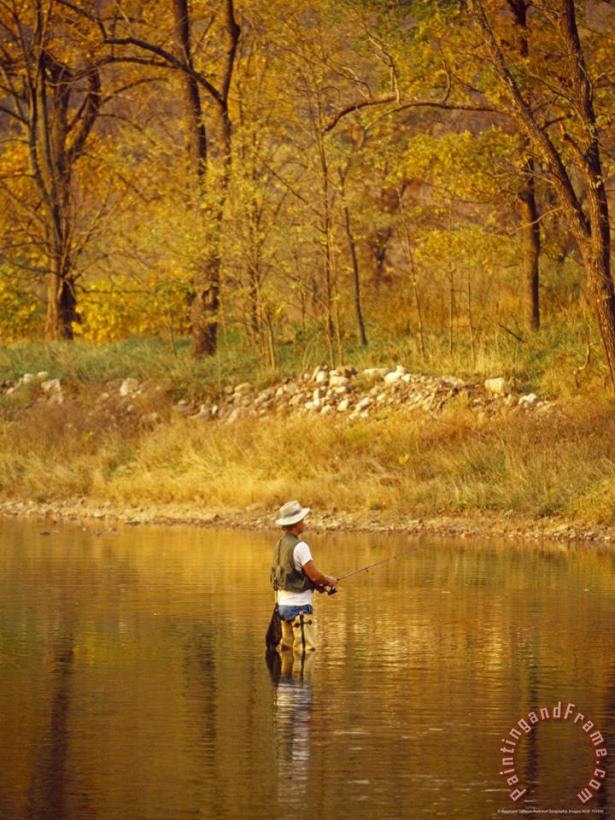 Raymond Gehman Trout Fisherman in The North Fork of The Potomac River Art Painting