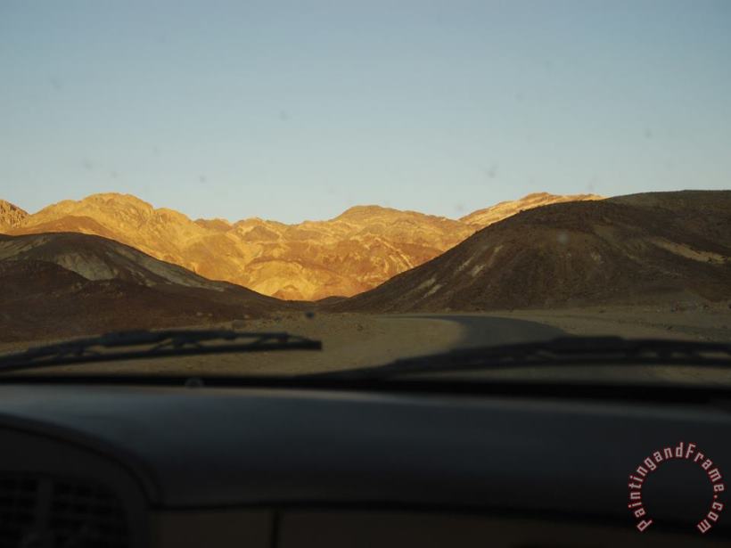 Raymond Gehman View Through Windshield of Mountainous Death Valley Landscape Art Painting